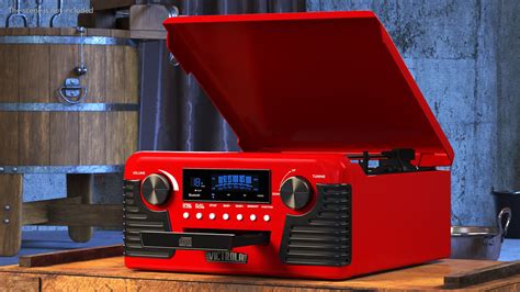 3D Victrola Red Retro Turntable - TurboSquid 2069081