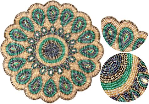 Olio Marfa Beaded Placematsbeaded Round Placematsthree