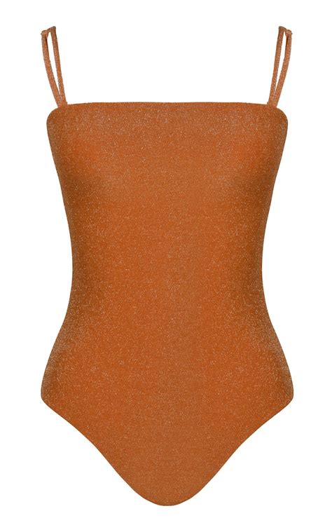 Johanna Ortiz Iconography Glittered One Piece Swimsuit L Only Orange