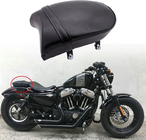 Amazon Katur Black Leather Rear Passenger Pillion Pad Seat For