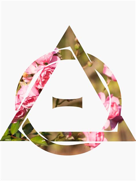 Theta Delta Therian Symbol Therianthropy Nature Theme Flowers Light Roses Sticker By