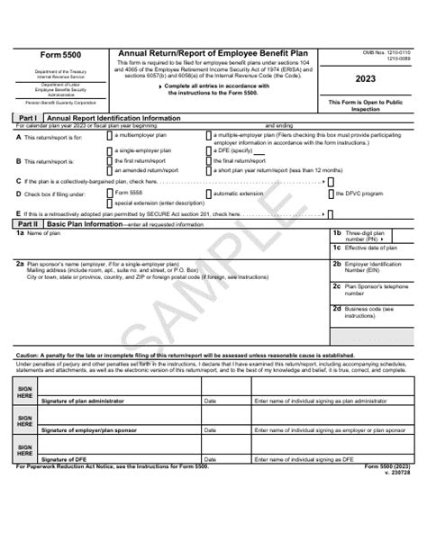 Form 5500 2023 Fill Out Sign Online And Download Fillable Pdf