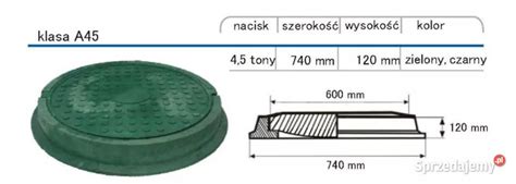 Pokrywa właz do studni szamba 60cm PP 4 5 t klas A45 zielony Wrocław