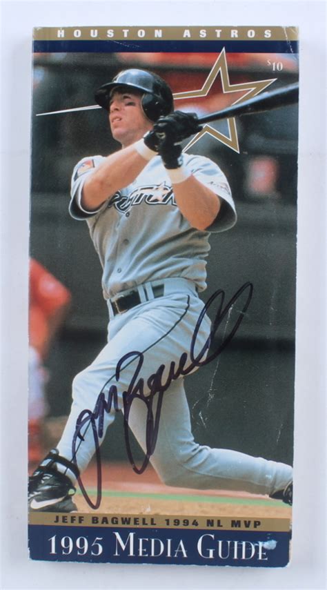 Jeff Bagwell Signed Astros 1995 Media Guide And Schedule Psa Pristine