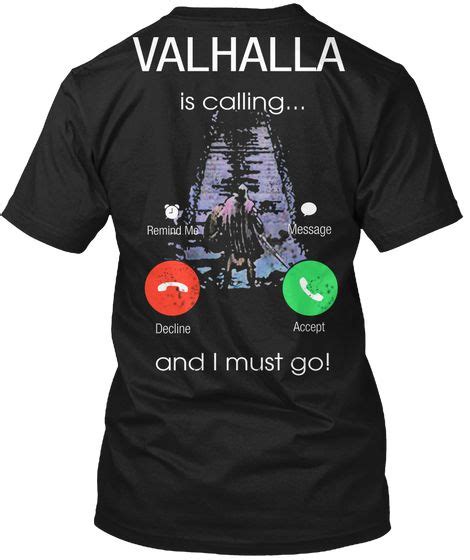 Valhalla Is Calling Black T Shirt Back With Images Mens Tshirts