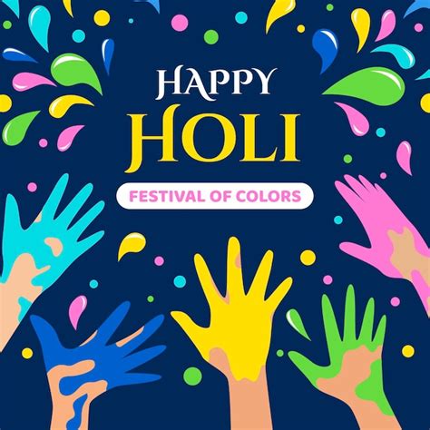 Free Vector Flat Design Holi Festival Celebration