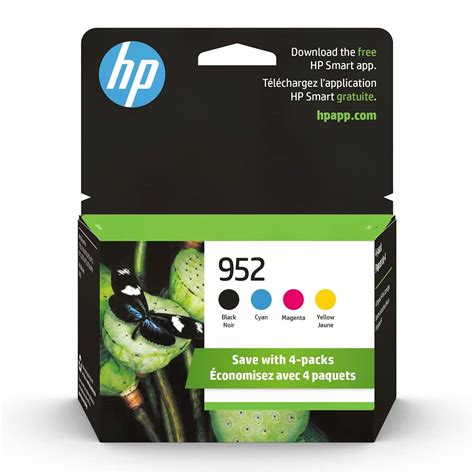 Original Hp 952 Black Cyan Magenta Yellow Ink Cartridges 4 Count Pack Of 1