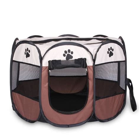 Parc Chien Parc Chiot Enclos Pliable Pour Animaux Chat Lapin Caf