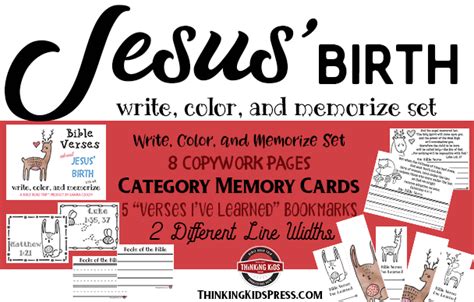 Bible Verses About Jesus' Birth | Write, Color, and Memorize Set - Thinking Kids