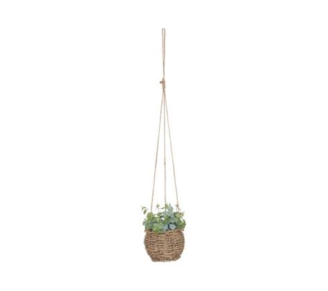 Plante Artificielle Suspendue Pot En Roseau H 60 Cm Plante