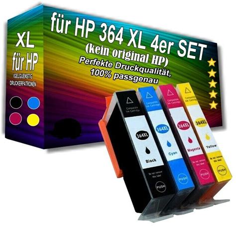 4x Drucker Patronen mit Chip für HP 364 XL Officejet 4620 4622 Deskjet