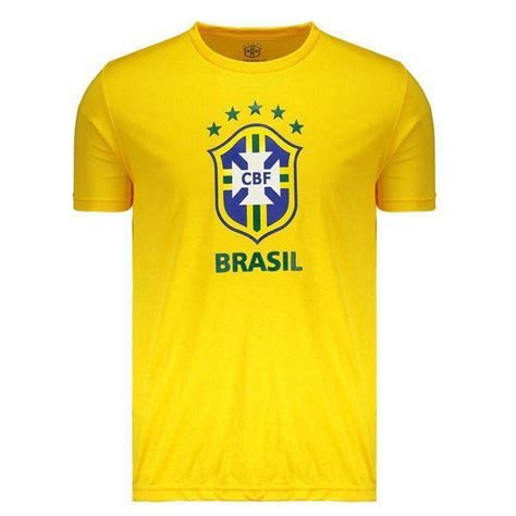 CAMISA BRASIL CBF LOGO AMARELA LOUCOS POR FUTEBOL STORE Loucos Por