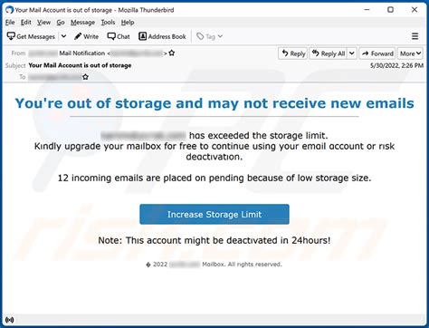 You Have Used Up Your Mail Storage Email Scam Verwijdering En Herstel