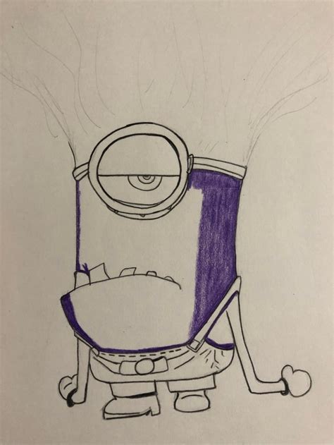 Purple Minion Drawing Step By Step