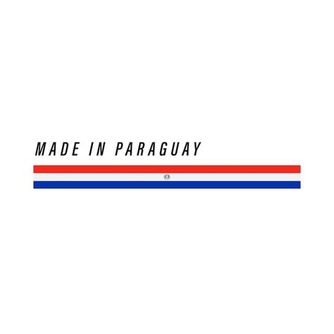 Fabricado En Insignia O Etiqueta De Paraguay Con Bandera Aislada