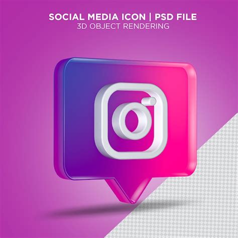 Instagram Icono Forma Comentario 3d Archivo Premium Psd Archivo PSD