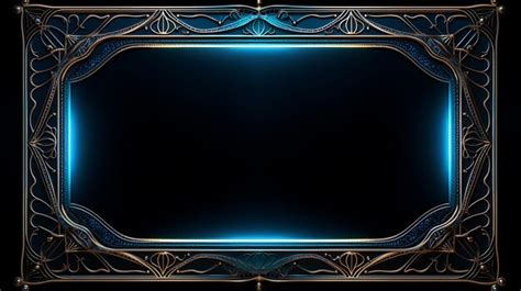 Premium Photo | A blue frame with a gold border and a blue border