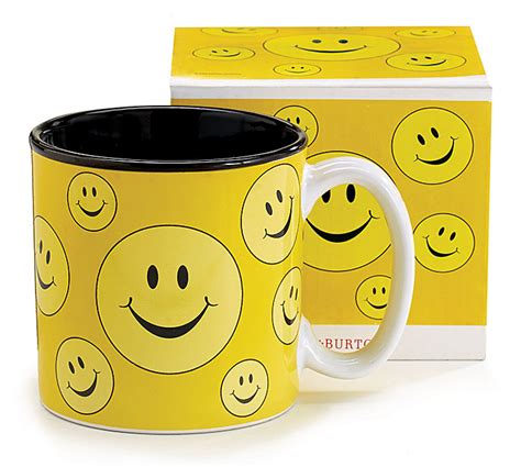 Yellow Smiley Face Ceramic Mug With Box