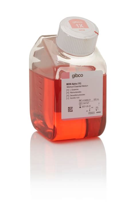 Gibco MEM α nucleosides no ascorbic acid 500mL Cell Culture Media