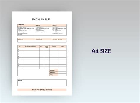 Packing Slip Template, Editable Packing Slip Word Packing List Template ...