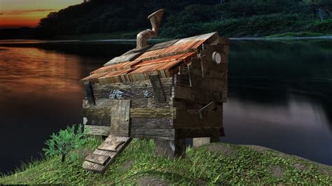 3D model Cabin by the lake | CGTrader