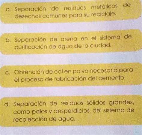 para cada una de las siguientes mezclas menciona el tipo de método de