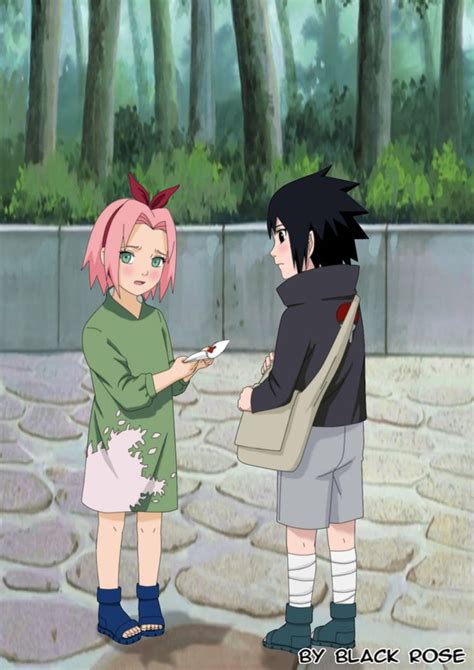 Sasusaku The First Declaration Of Love By Byblackrose On Deviantart Sasuke Uchiha Sakura