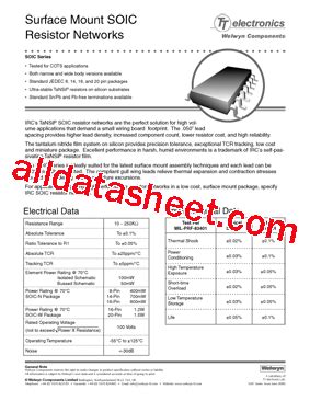 SOIC Datasheet PDF Welwyn Components Limited