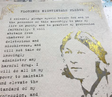 Personalized Florence Nightingale Pledge Nurse Oath RN Etsy