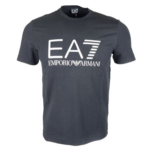 Emporio Armani Ea7 Cotton Printed Stretch Black T Shirt Clothing From