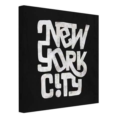 Tableau Sur Toile Graffiti Art Calligraphy New York City Black