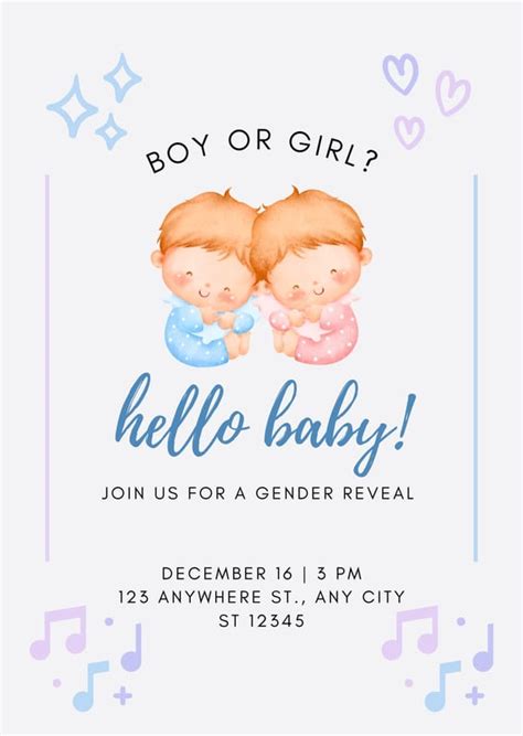 Page 2 Free Custom Printable Gender Reveal Invitation Templates Canva