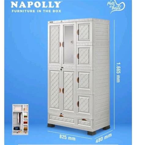 Jual Lemari Pakaian Plastik NAPOLLY 4 PINTU SUPER JUMBO BESAR GANTUNG