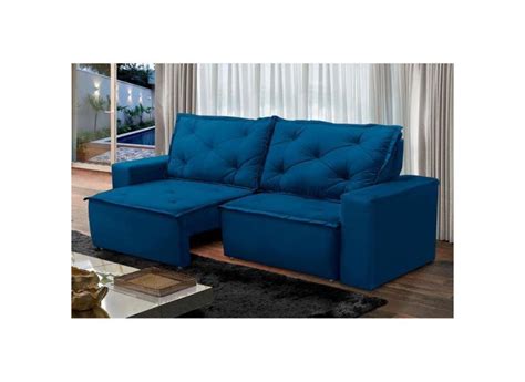 Sof Retr Til E Reclin Vel Lugares Molas M Ana Suede Azul