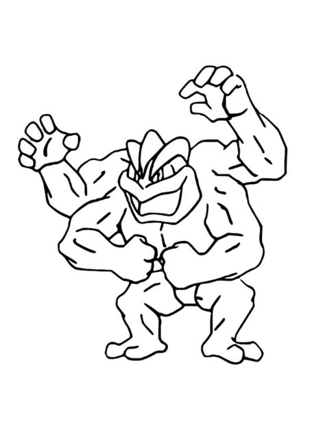 Pokemon Machamp Coloring Pages Free Printable