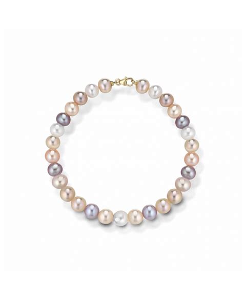 LeLune Bracciale Con Perle Coltivate D Acqua Dolce Multicolor E