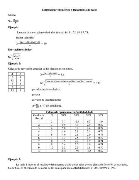 A Qwr Calibraci N Volum Trica Y Tratamiento De Datos Media X