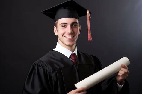 Portrait Of A Happy Graduate Holding His Diploma With Copyspace Created