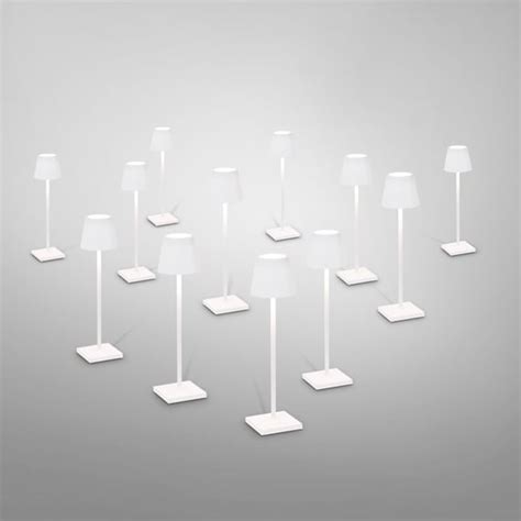 Zafferano Poldina Pro Micro Rechargeable Led Set Of 12 Table Lamps With