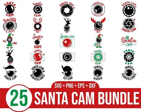 Santa Cam Svg Bundle Elf Cam Svg Reindeer Cam Svg Santa Christmas