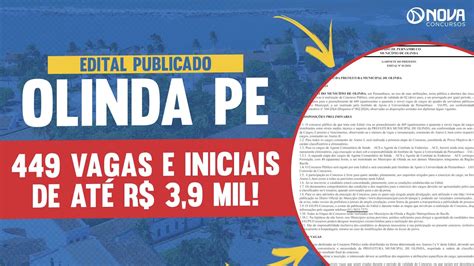 Concurso Prefeitura De Olinda Pe Vagas E Iniciais De At R