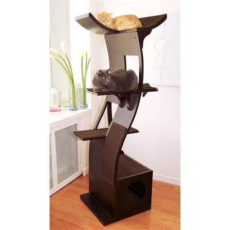 The Refined Feline Lotus Cat Tower Espresso Cat Tree Plans Cat