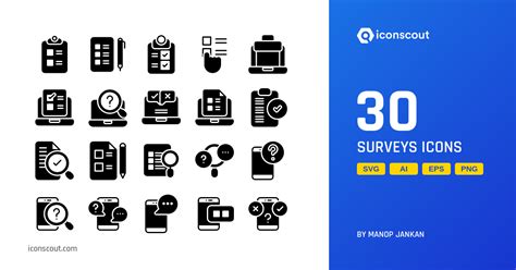 Surveys Icon Pack 30 Glyph Miscellaneous Icons SVG PNG ICO Available