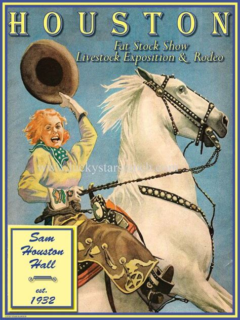 Cowgirl Poster Houston Rodeo Vintage Print By Luckystarsranchtx 24 99 Rodeo Poster Cowgirl