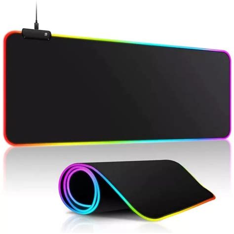 Mouse Pad Gamer Grande Speed Borda Led 7 Cores Rgb Impermeável 300mm X