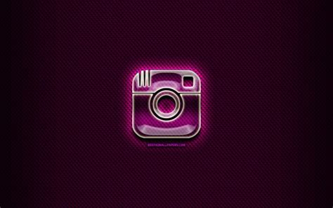 Instagram Glass Logo, Purple Background, Artwork, Brands, - Mobile ...