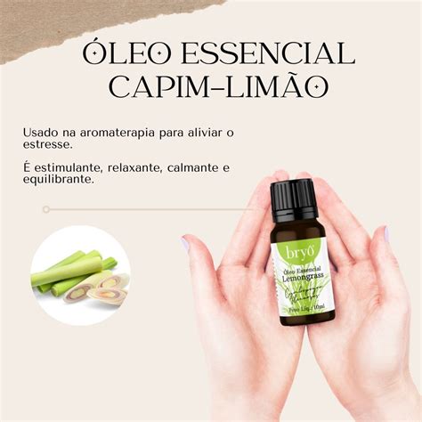 ÓLEO ESSENCIAL DE LEMONGRASS CAPIM LIMÃO 10ML BRYO Mundo Sadio I