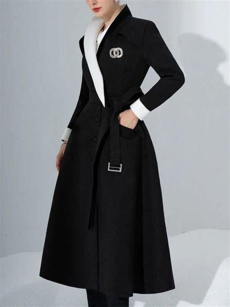 Shawl Collar Color Block Long Sleeve Urban Regular Fit Coat Stylewe Usapp