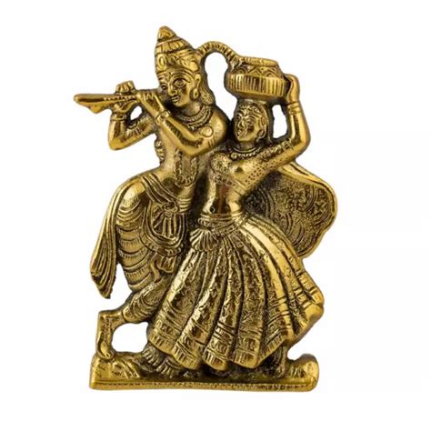 Hindu God Lord Krishna Goddess Radha Idol Sculpture Statue Figurine