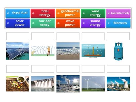 CAIE SC 3 sources of energy - Match up